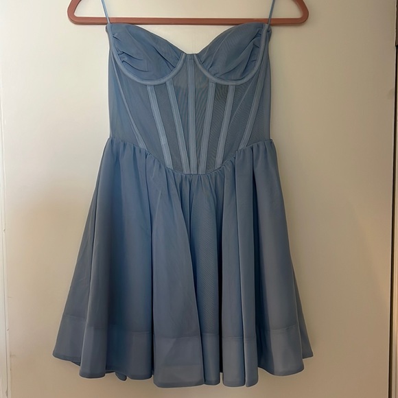 Hart Corset Mini Dress In Artic Blue - Picture 3 of 5